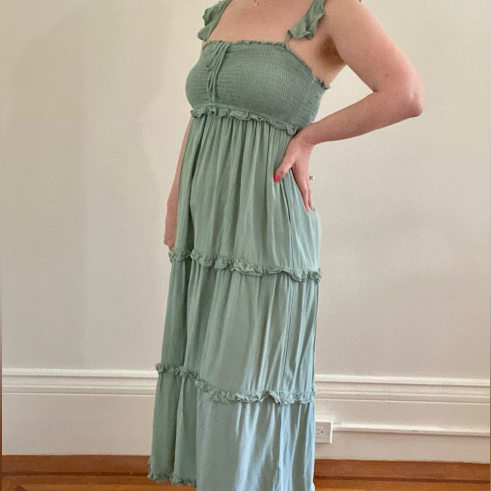 Sage midi dress